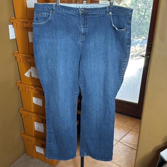 Lands' End Original Fit Modern Waist Boot Leg Blue Jeans Blue Cruiser Size 22W - Picture 4 of 9